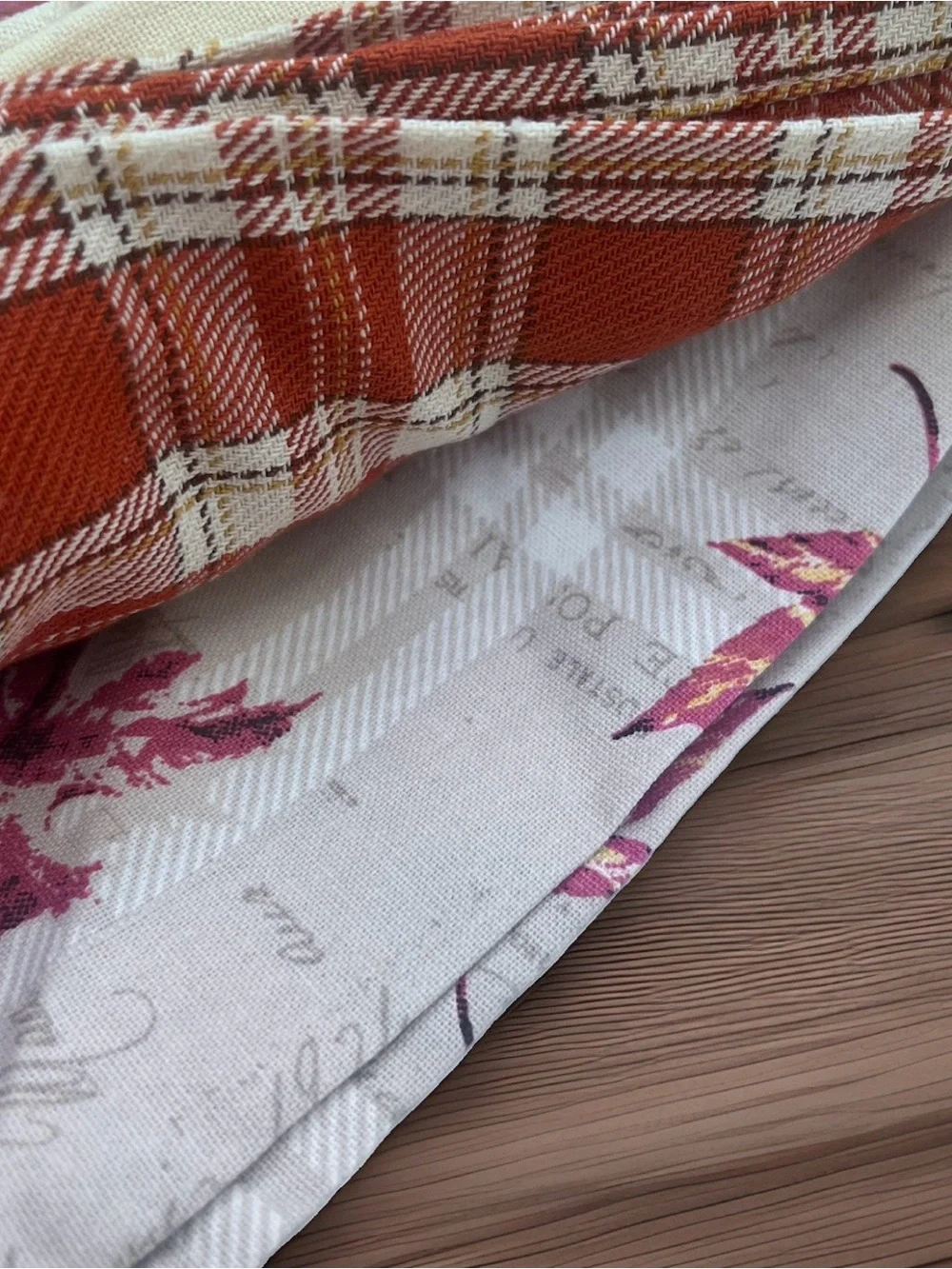SHABBY CHIC KITCHEN TOWELS (3) PUMPKINS RUST GOLD LEAVES 100% COTTON NWT